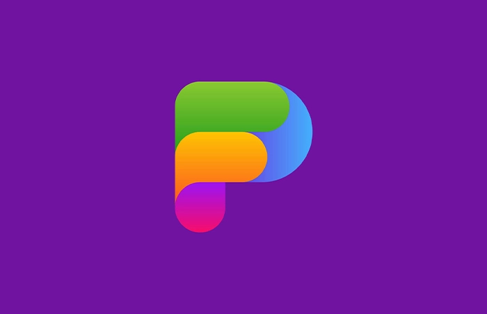 Logo lettre P multicolore