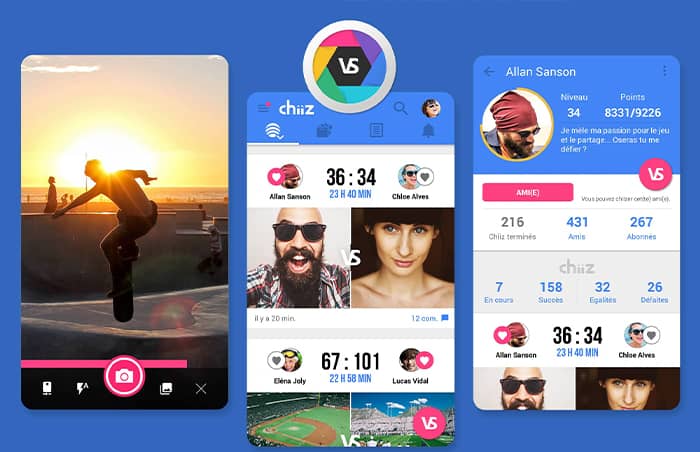 Chiiz est une application mobile sur le challenge de photos et vidéos